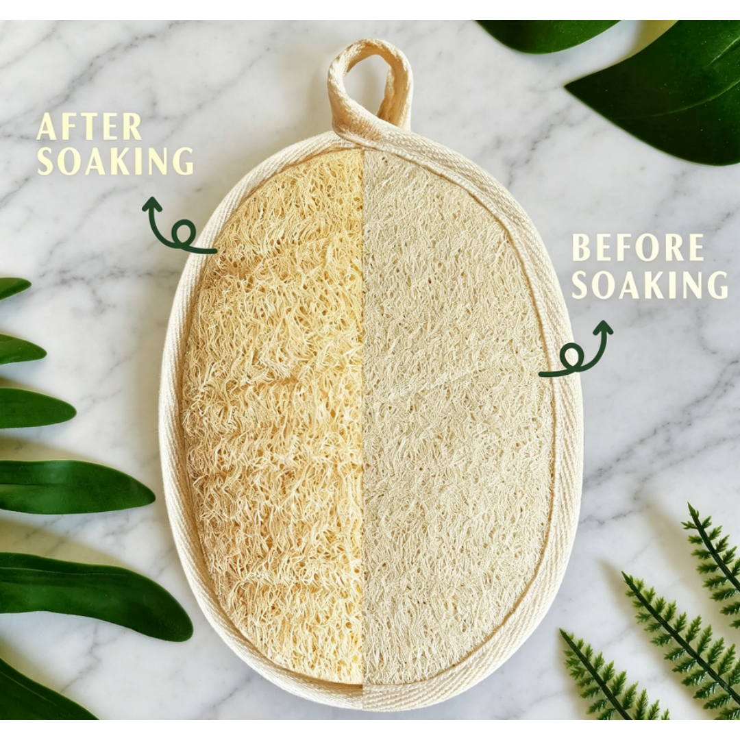 Yiqingjie Natural Loofah Exfoliating Bath Sponge (3-pack)
