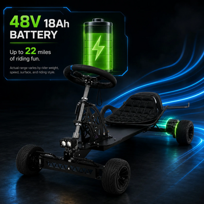Zyliathor Electric Skateboard GoKart | 48V 18Ah Battery for Youth & Adults
