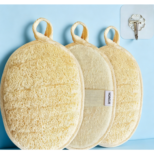 Yiqingjie Natural Loofah Exfoliating Bath Sponge (3-pack)