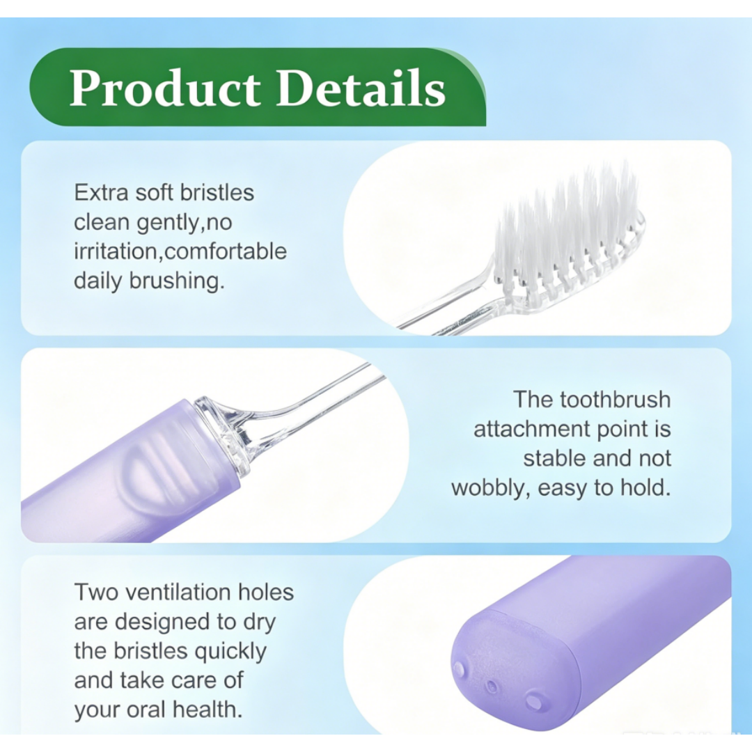 Kocpudu Travel Toothbrush, 5-Color Mini Toothbrush, Individually Packaged
