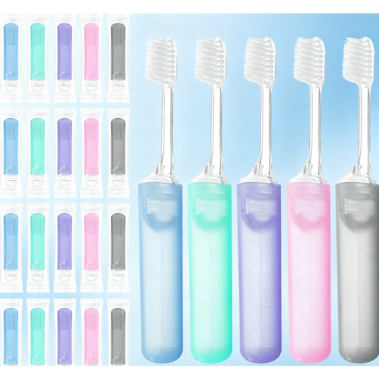 Kocpudu Travel Toothbrush, 5-Color Mini Toothbrush, Individually Packaged