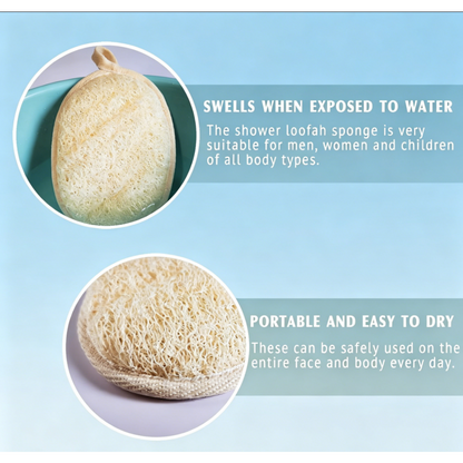 Yiqingjie Natural Loofah Exfoliating Bath Sponge (3-pack)